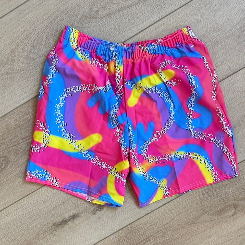 80s Malibu Barbie Costume - Colorful Abstract Swim Shorts Men